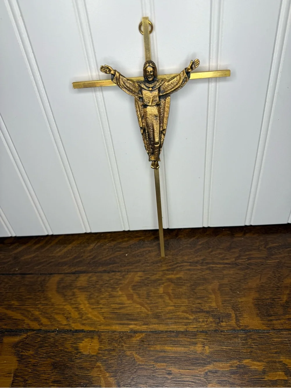 Gold Wall Cross with Christ Figure - Decorative Home Wall Decor